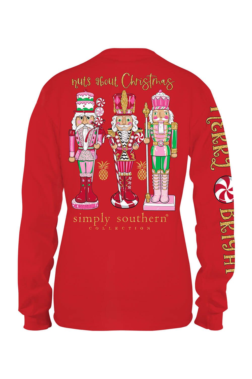 Simply Southern Plus Size Long Sleeve Nutcracker T-Shirt for Women in Red | EXT-LS-NUTS-RED sold by Glik’s