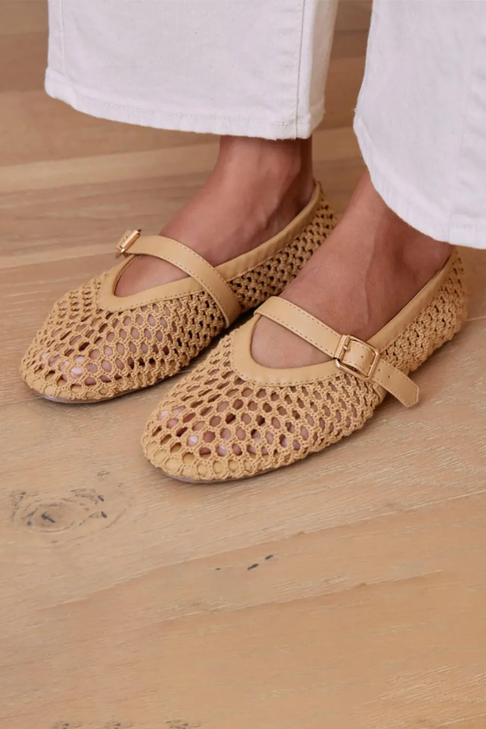 Coconuts by Matisse Nolita Mesh Ballet Flats for Women in Natural | NOLITA NATURAL sold by Glik’s