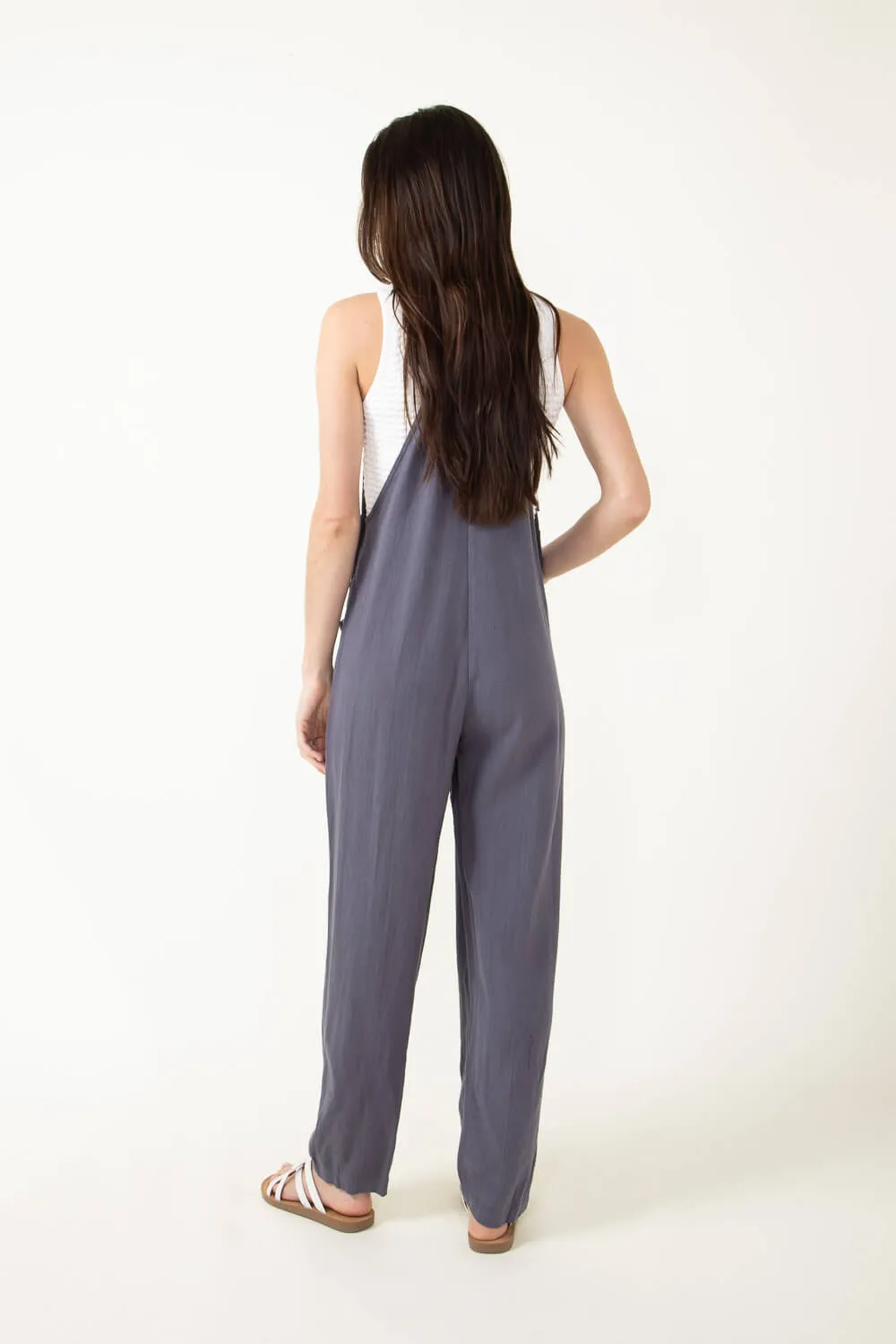 Illa Illa Linen Overalls for Women in Charcoal | IM6973-CHARCOAL sold by Glik’s product image thumbnail 3