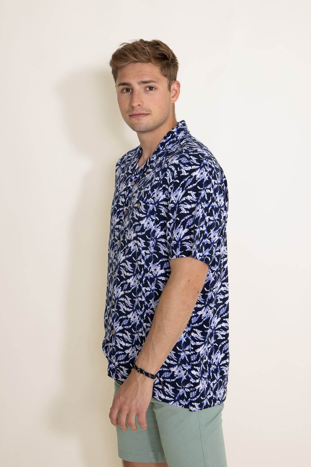Weatherproof Vintage Rayon Tropical Palm Shirt for Men in Blue | S2384231GK-SAILORBLUE sold by Glik’s product image thumbnail 4