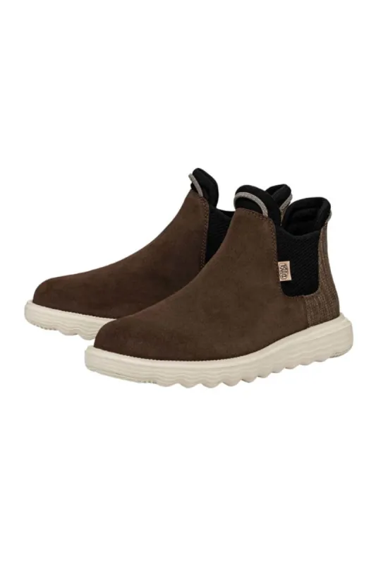 HEYDUDE Women’s Branson Suede Chelsea Booties in Coffee | 40389-21Q sold by Glik’s
