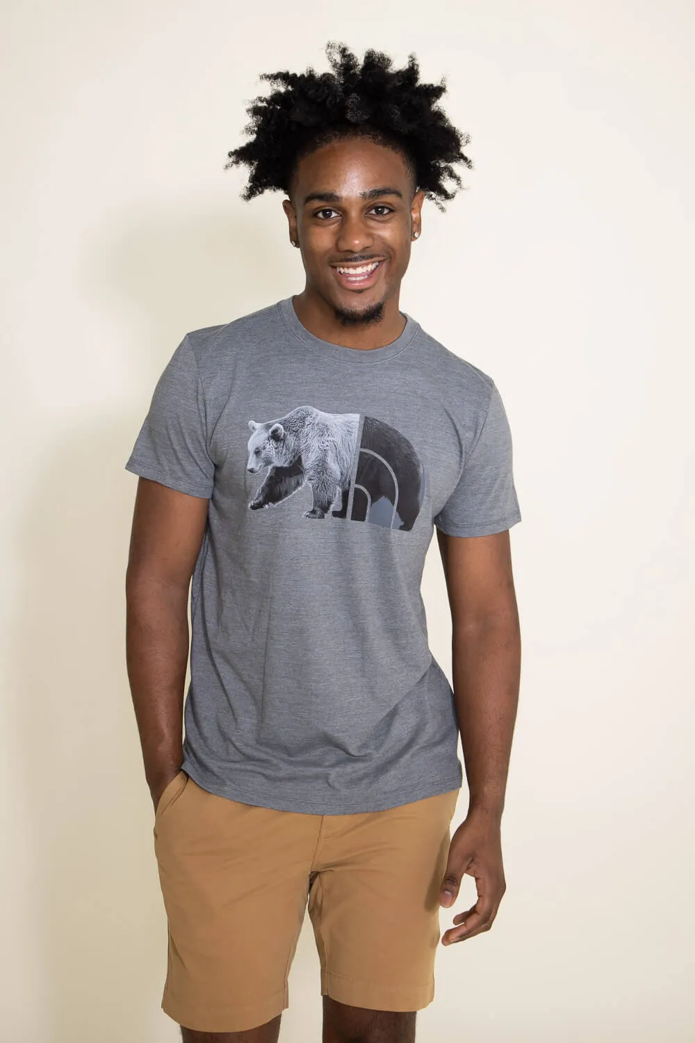 The North Face Tri Blend Bear T-Shirt for Men in Grey Heather | NF0A812P-DYY sold by Glik’s