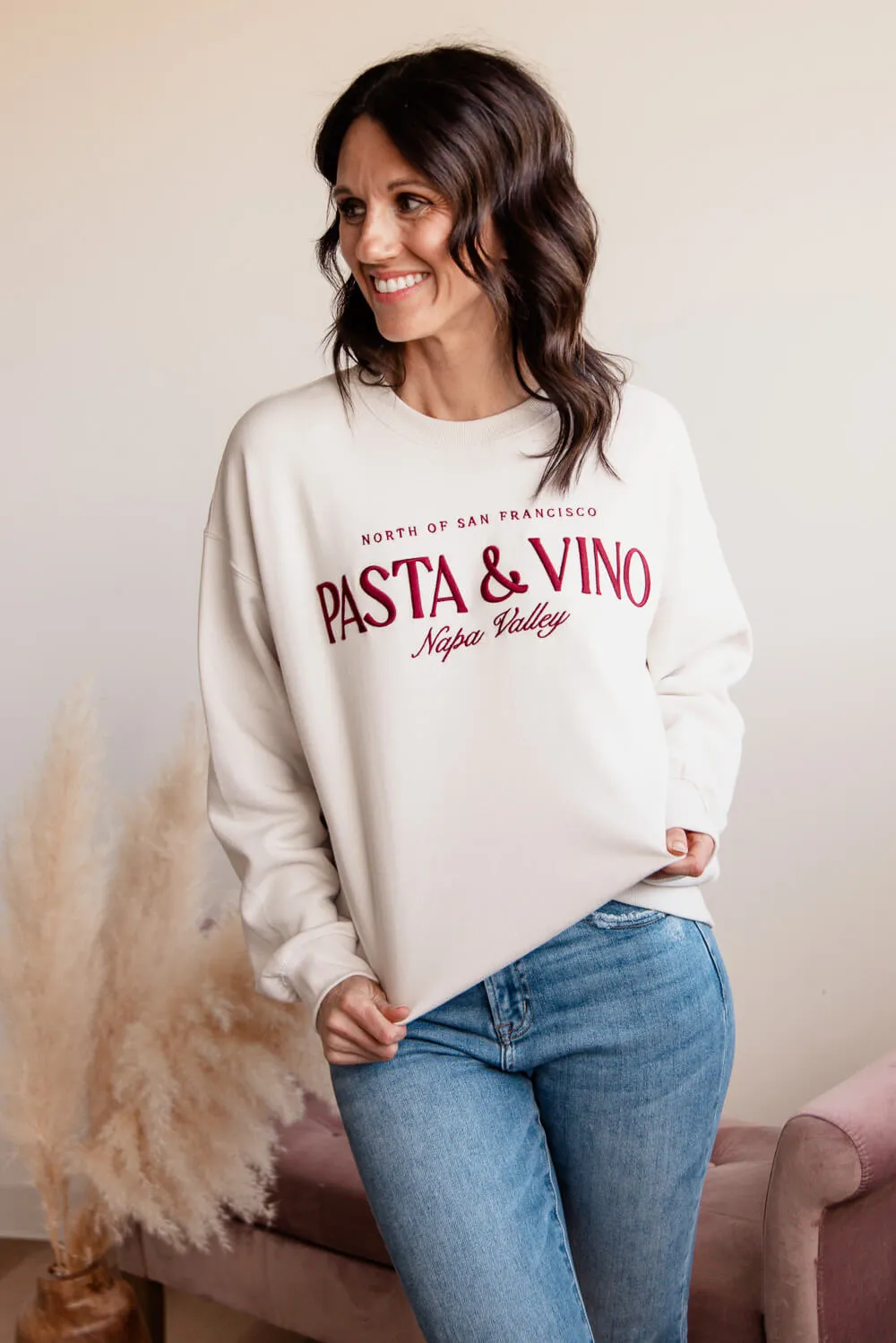 1897 Active Pasta & Vino Napa Valley Sweatshirt for Women in Beige | T727-BEIGE sold by Glik’s