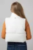 Simply Southern Faux Leather Cropped Puffer Vest for Women in Ivory | PP-0224-VEST-LTHR-IVORY sold by Glik’s