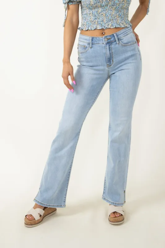 Judy Blue Slit Hem Bootcut Jeans for Women | 82552-LT sold by Glik’s