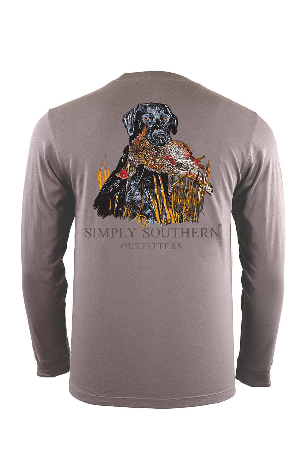 Simply Southern XXL Long Sleeve Hunt Lab Duck T-Shirt for Men in Grey | ULS-HUNT-TIN-XXL sold by Glik’s