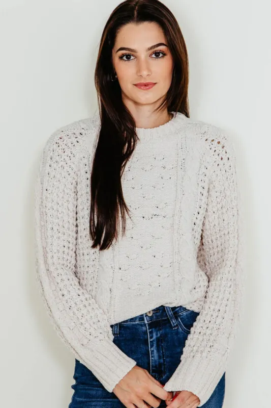 Simply Southern Chenille Cropped Sweater for Women in White | PP-0223-CROP-CHENILLE-ARCTIC sold by Glik’s