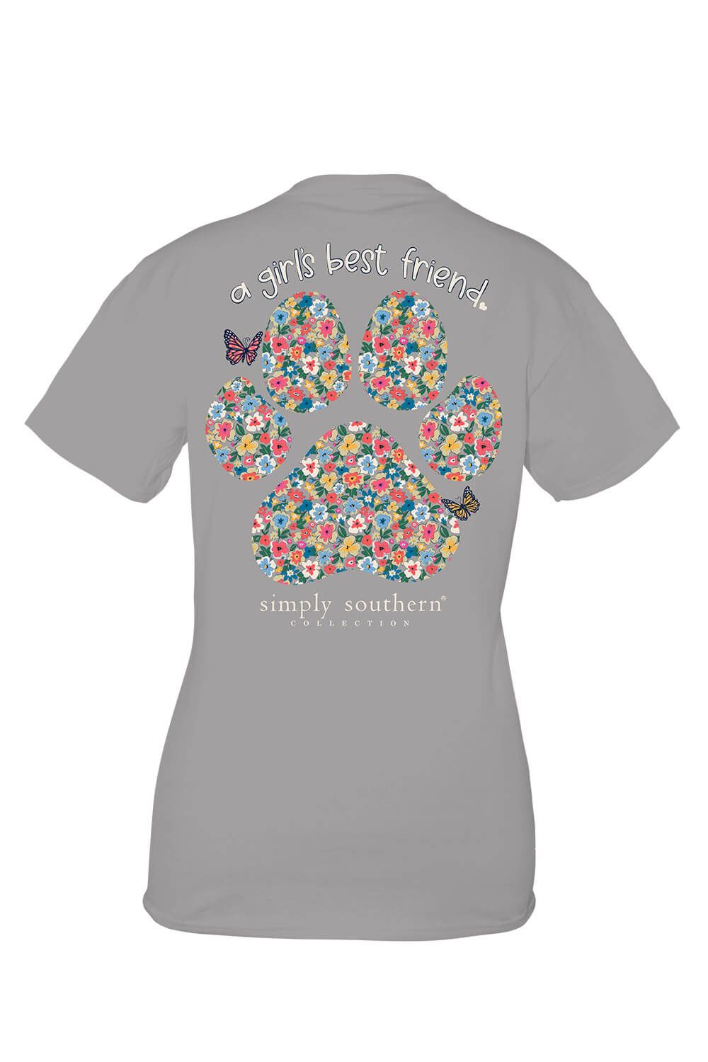 Simply Southern Girl’s Best Friend T-Shirt for Women in Grey | SS-FRIEND-DOVE sold by Glik’s product image thumbnail 3