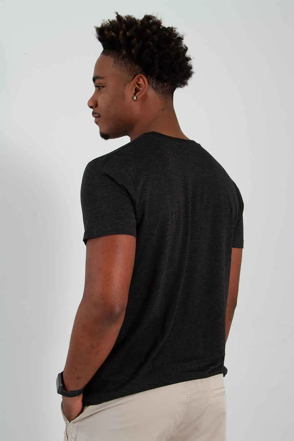 Basic Crewneck Tee for Men in Black | 3750-BLACK sold by Glik’s product image thumbnail 2