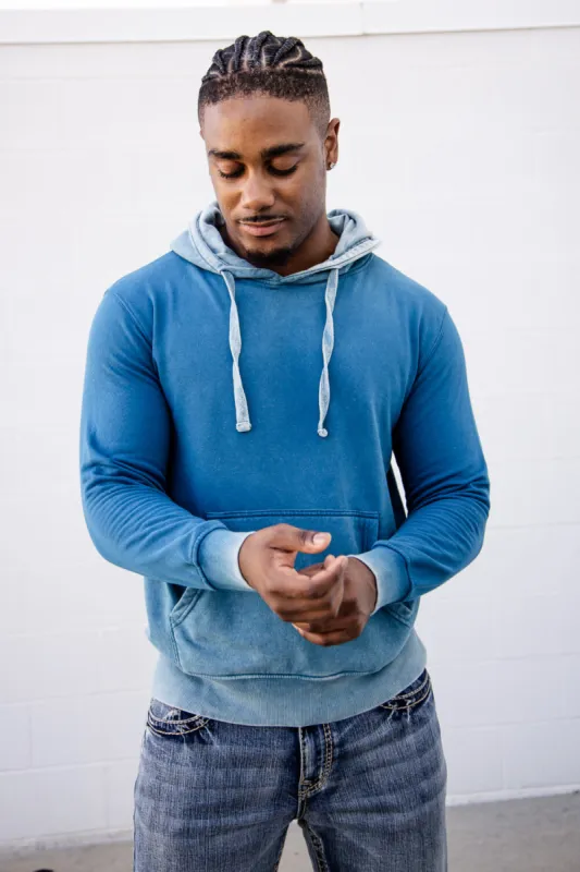 Mineral Wash Hoodie for Men in Blue | 708MW-BLUE sold by Glik’s