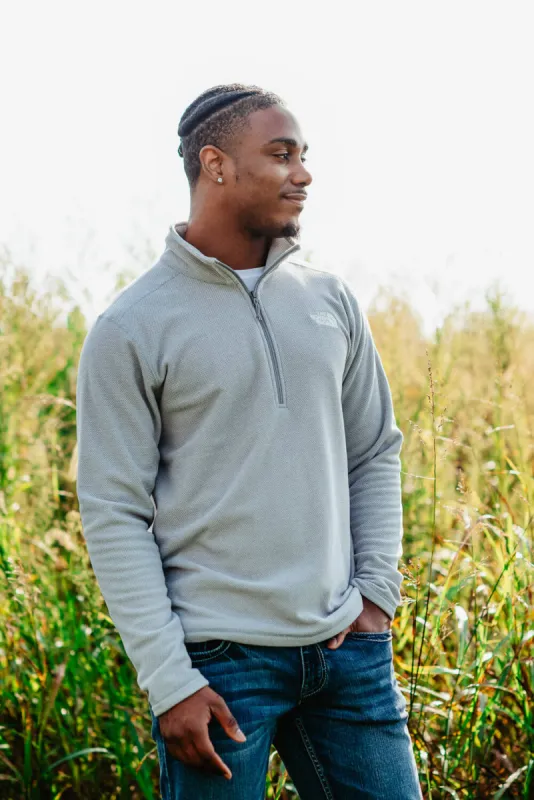 The North Face Textured Cap Rock Quarter Zip for Men in Grey | NF0A3YR1-DYX GRY sold by Glik’s