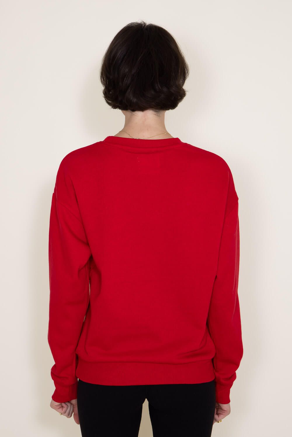 1897 Active Merry Embroidered Fleece Sweatshirt for Women in Red | GT305-MERRY-RED sold by Glik’s product image thumbnail 3