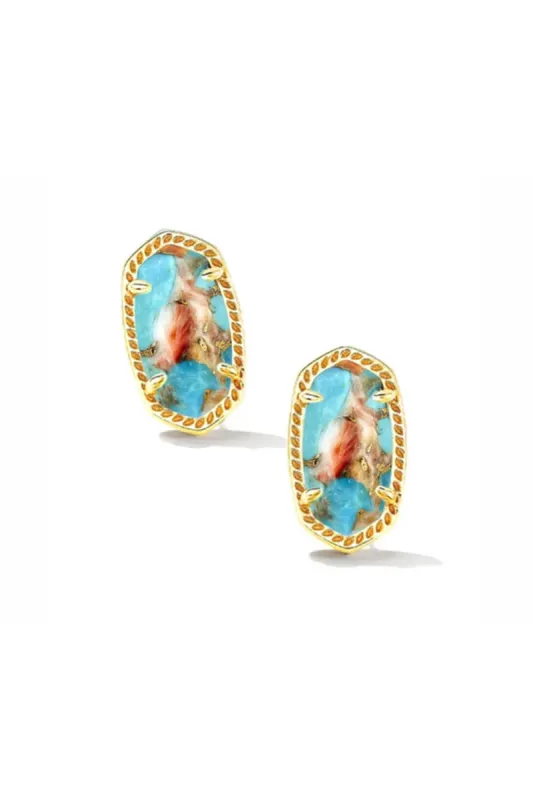 Kendra Scott Ellie Stud Earrings in Gold Multi | 9608801825 sold by Glik’s