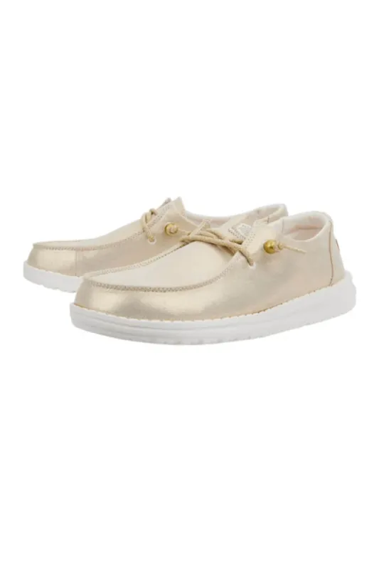 HEYDUDE Women’s Wendy Metallic Shine Shoes in Gold | 40903-710 sold by Glik’s