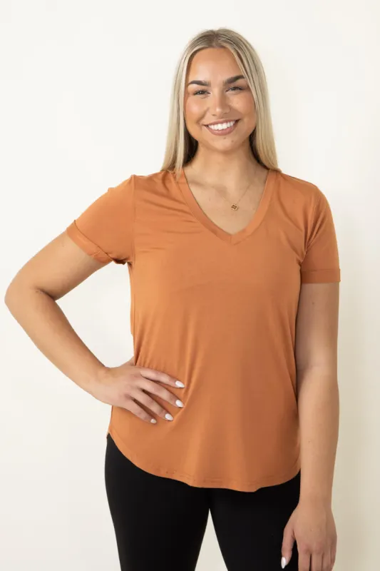 Thread & Supply Recreation T-Shirt for Women in Pumpkin | T1440LZMTS-PUMPKIN sold by Glik’s