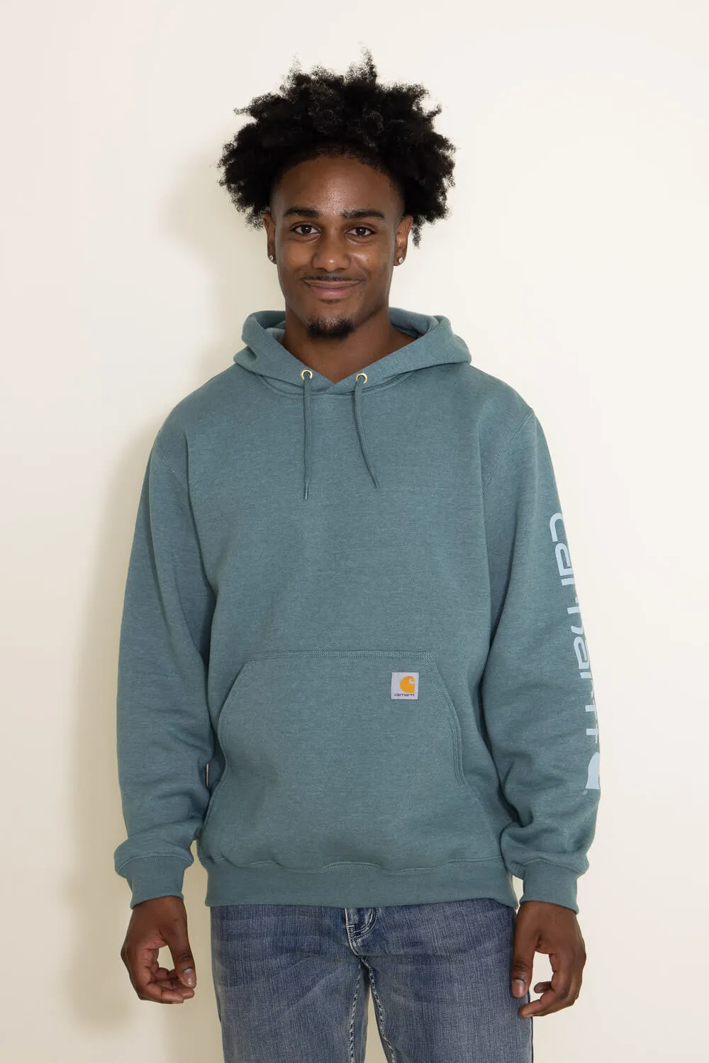 Carhartt Logo Sleeve Hoodie for Men in Teal | K288-GE1 sold by Glik’s product image thumbnail 2