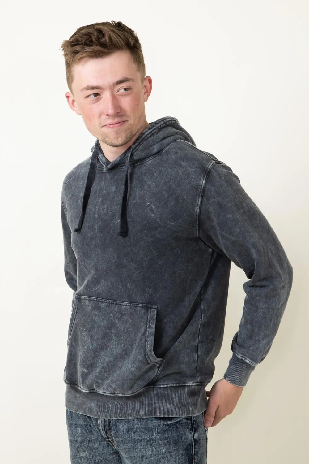 Mineral Wash Hoodie for Men in Black | 708MW-BLACK sold by Glik’s product image thumbnail 4