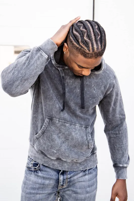 Mineral Wash Hoodie for Men in Black | 708MW-BLACK sold by Glik’s