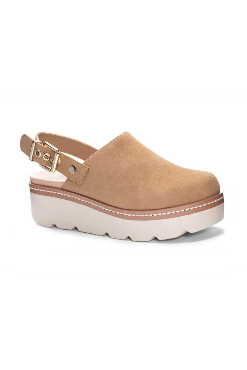 Chinese Laundry Mojo Platform Slingback Clogs for Women in Camel | MOJO-CAMEL sold by Glik’s