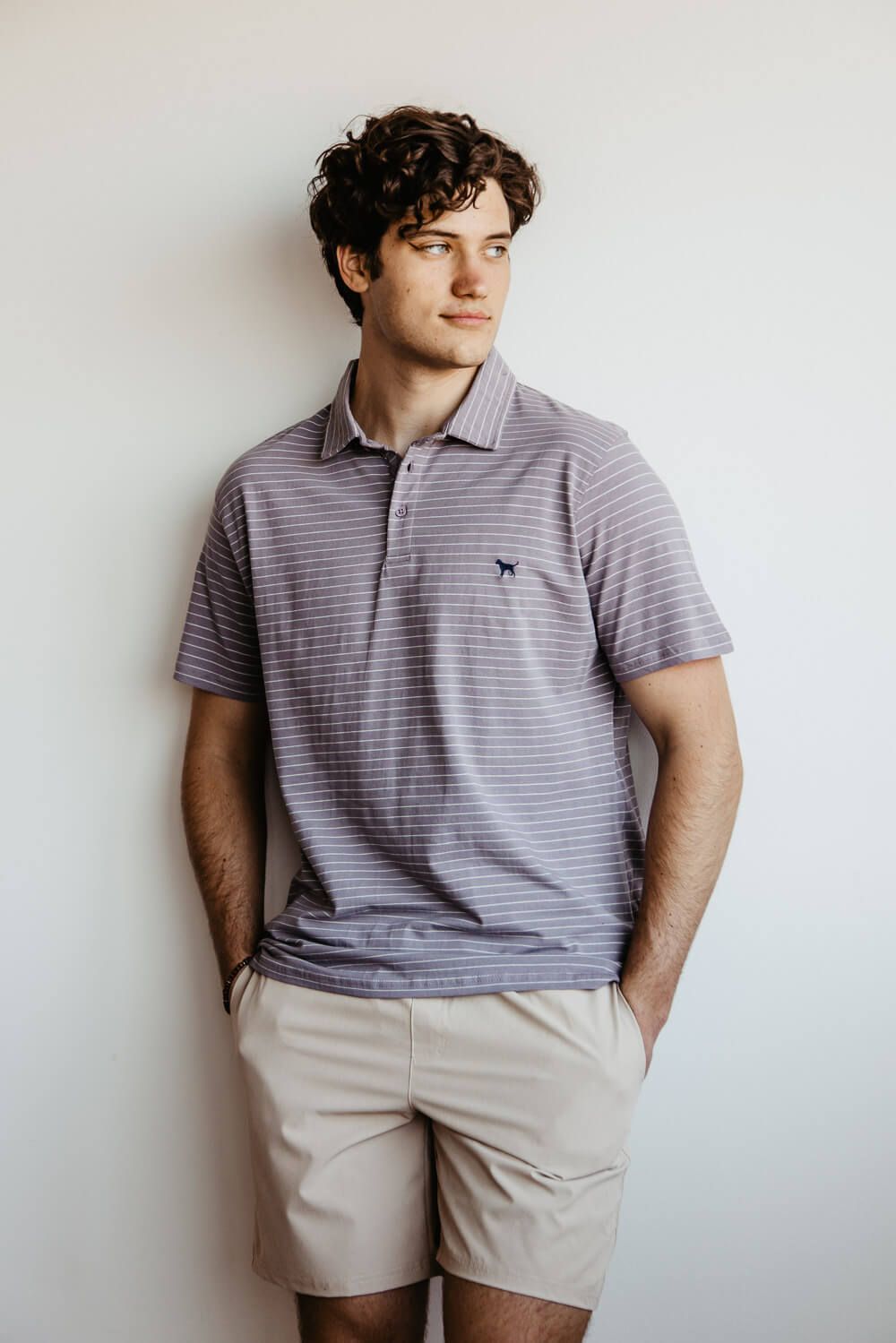 Simply Southern Stripe Polo Shirt for Men in Grey | PP-0123-MN-KNTPOLO-STRP-GRAY sold by Glik’s