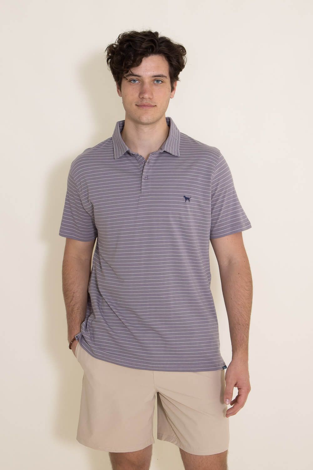 Simply Southern Stripe Polo Shirt for Men in Grey | PP-0123-MN-KNTPOLO-STRP-GRAY sold by Glik’s product image thumbnail 2