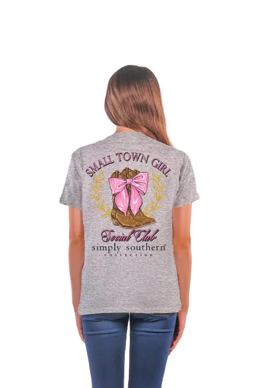 Simply Southern Youth Small Town Girl T-Shirt Heather Grey | YTH-SS-SMALL-TOWN-HTHRGRY sold by Glik’s
