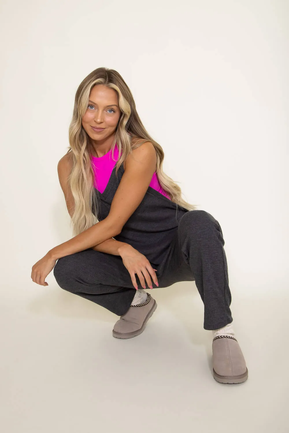 Harem Onesie Jumpsuit for Women in Charcoal | BJ6851SB-CHARCOAL sold by Glik’s product image thumbnail 4