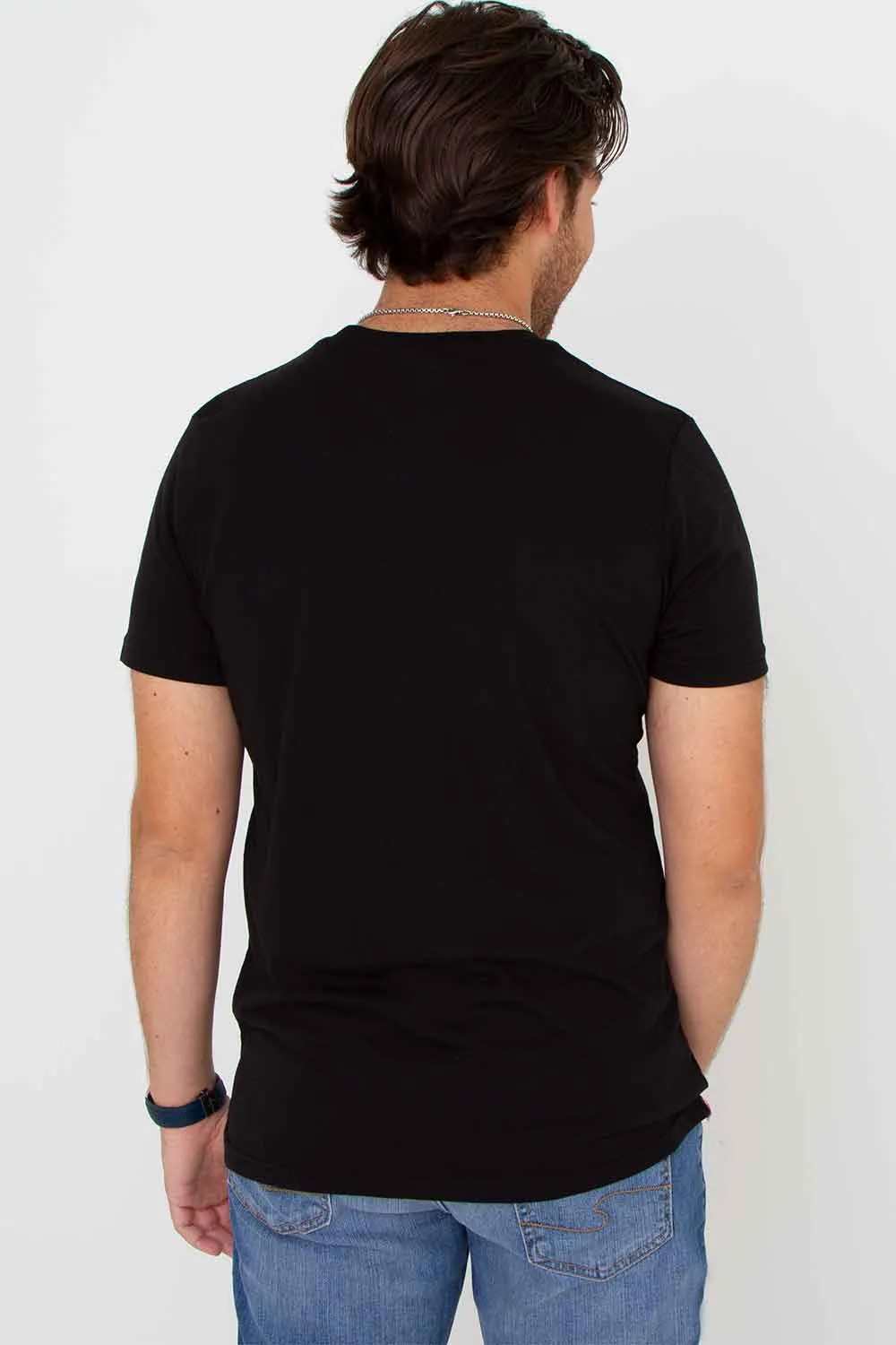 Basic Crewneck Tee for Men in True Black | 3750-TRUEBLACK sold by Glik’s product image thumbnail 2