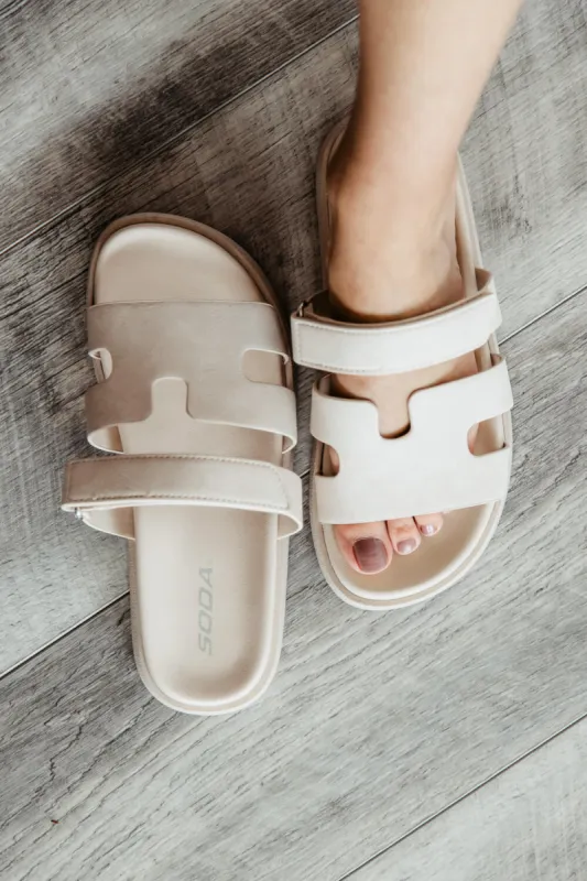 Soda Bianca Slide Sandals for Women in Bone | BIANCA-S BONE made by Glik’s