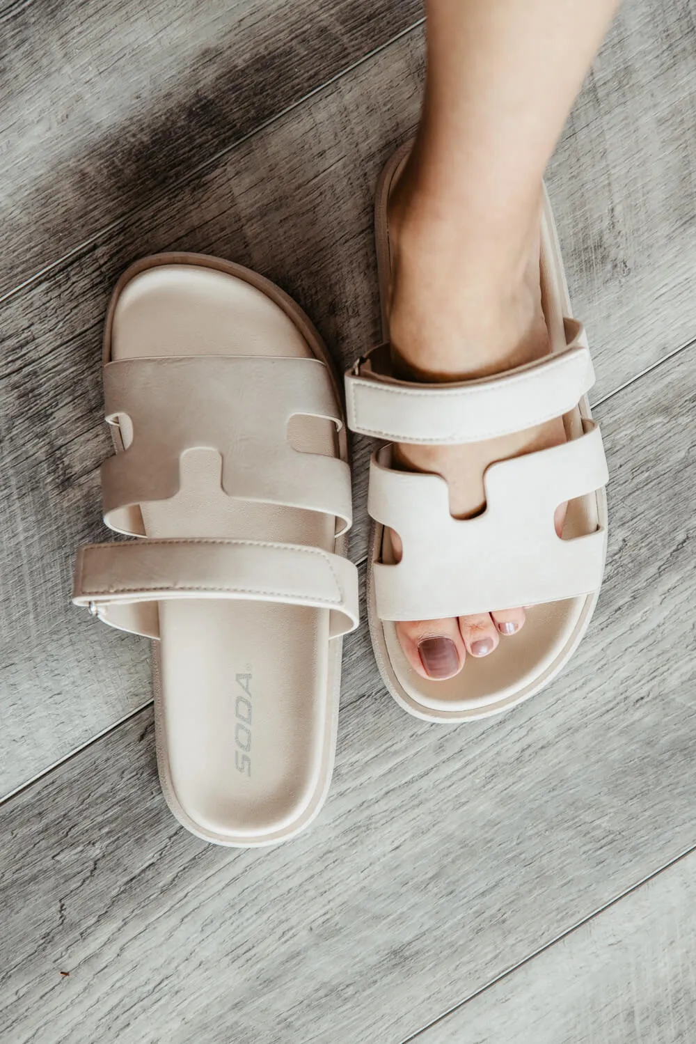 Soda Bianca Slide Sandals for Women in Bone | BIANCA-S BONE sold by Glik’s