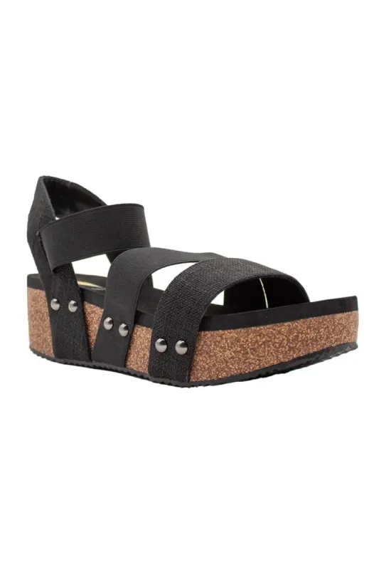 Volatile Picnic Platform Wedges for Women in Black | PV1008-BLACK sold by Glik’s
