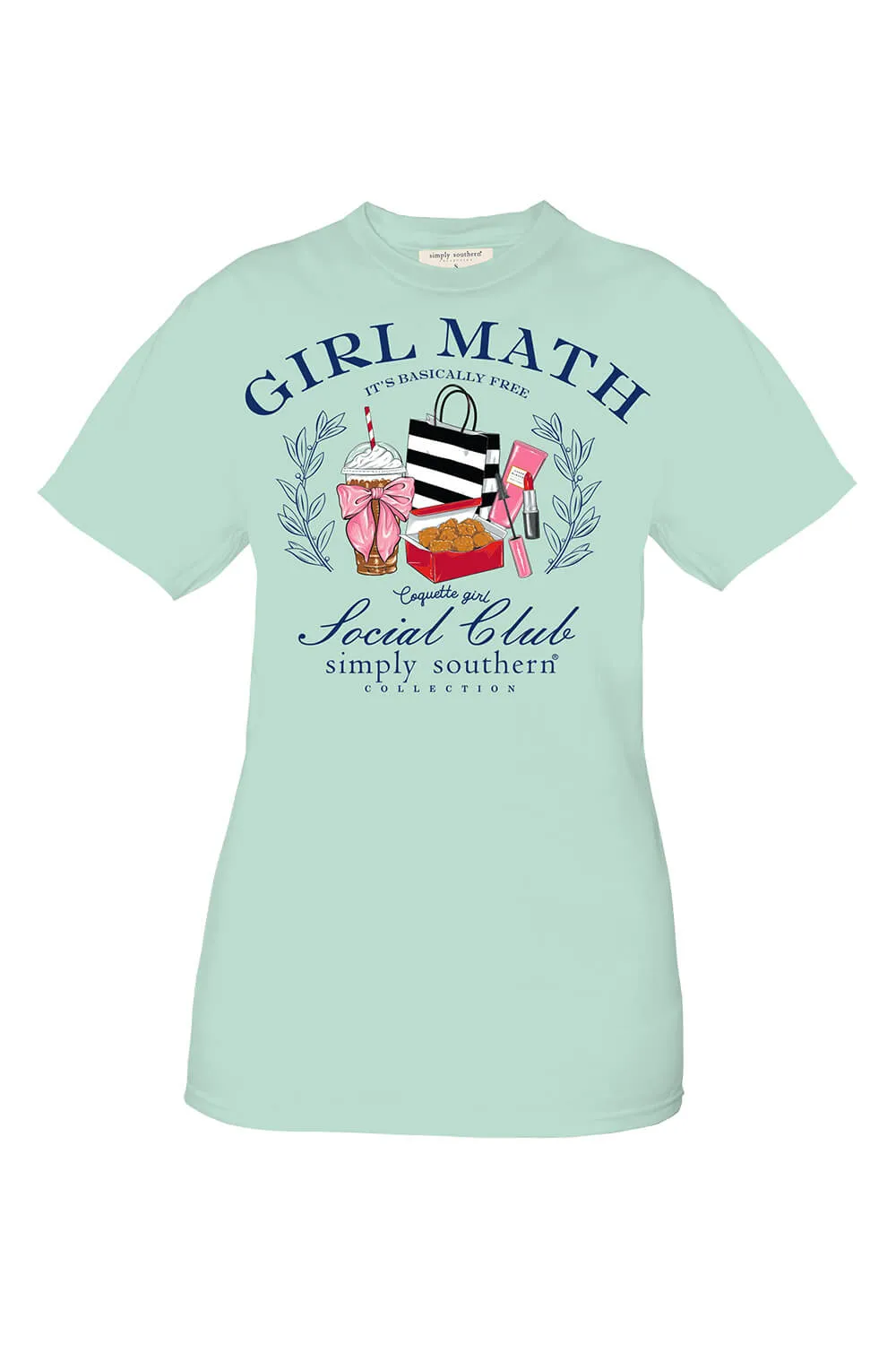 Simply Southern Plus Size Girl Math T-Shirt for Women in Blue | EXT-SS-GIRLMATH-CHINCHILLA sold by Glik’s