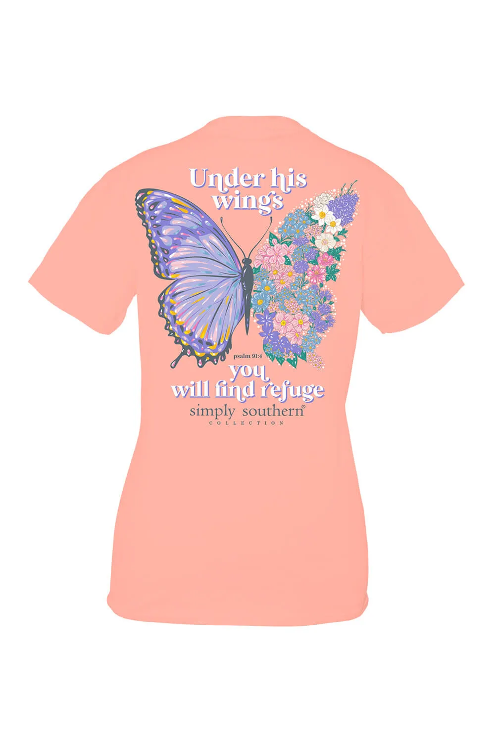 Simply Southern Youth Under His Wings T-Shirt for Girls in Pink | YTH-SS-WING-COCKTAIL sold by Glik’s product image thumbnail 3