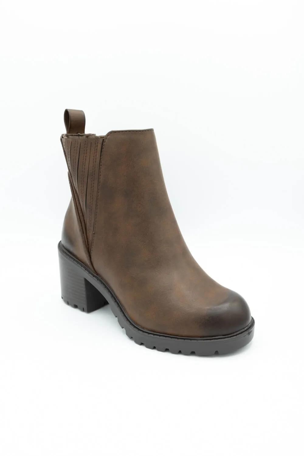 Soda Wisely Lug Booties for Women in Brown | WISELY-S BROWN sold by Glik’s