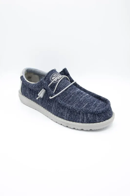 HEYDUDE Men’s Wally Sox Shoes in Blue | 40019-4ML sold by Glik’s