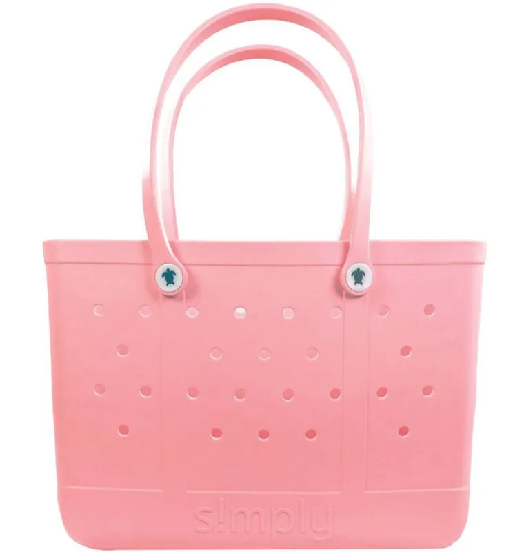 Simply Southern Large Waterproof Tote Bag in Tulip Pink | PP-0122-SIMPLYTOTE-LG-SLD-TULIP sold by Glik’s