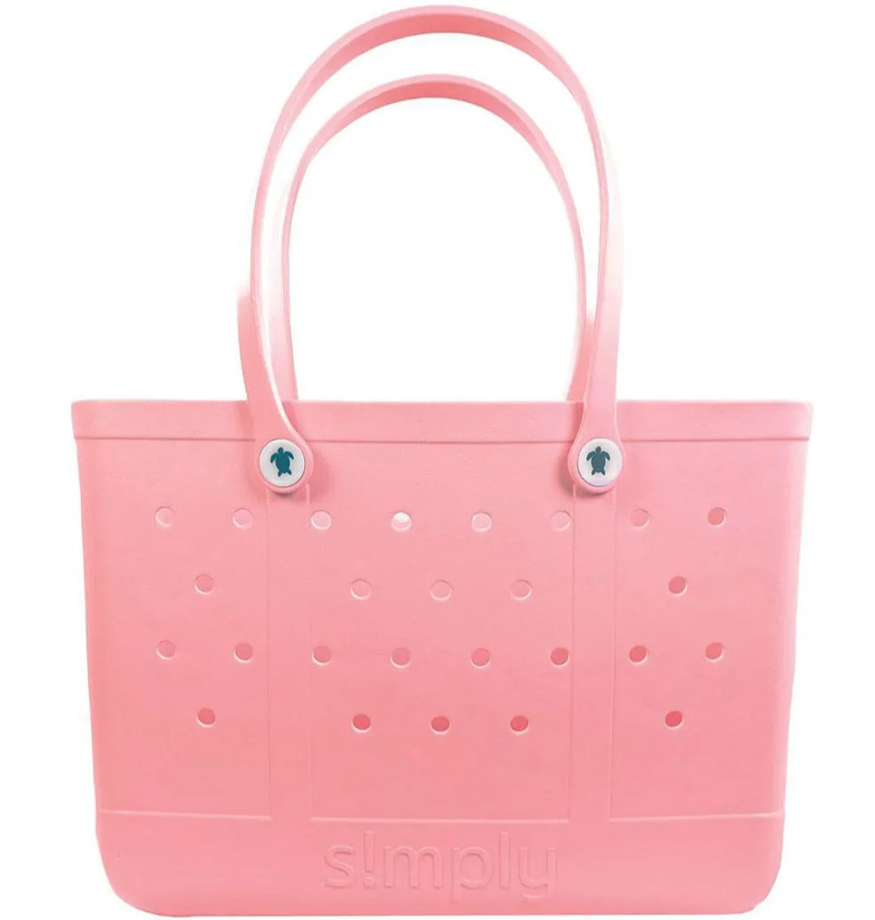 Simply Southern Large Waterproof Tote Bag in Tulip Pink | PP-0122-SIMPLYTOTE-LG-SLD-TULIP sold by Glik’s