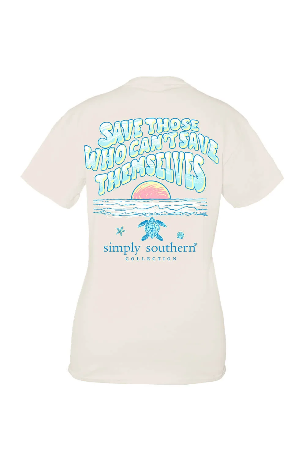 Simply Southern Plus Size Save Those Turtle Tracking T-Shirt for Women in Ivory | EXT-TRACK-SS-SUNSET-WISP sold by Glik’s