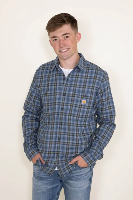 Carhartt Rugged Flex Lightweight Flannel Shirt for Men in Blue | 105949-476 sold by Glik’s