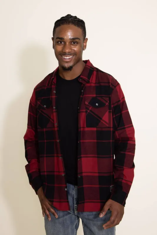 Troll Co. Ridge Flannel Shirt for Men in Red | TC0913-REDBLK sold by Glik’s