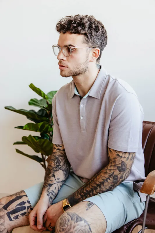 1897 Original Interlock Polo Shirt for Men in Grey | ZS4C3798-GREY sold by Glik’s