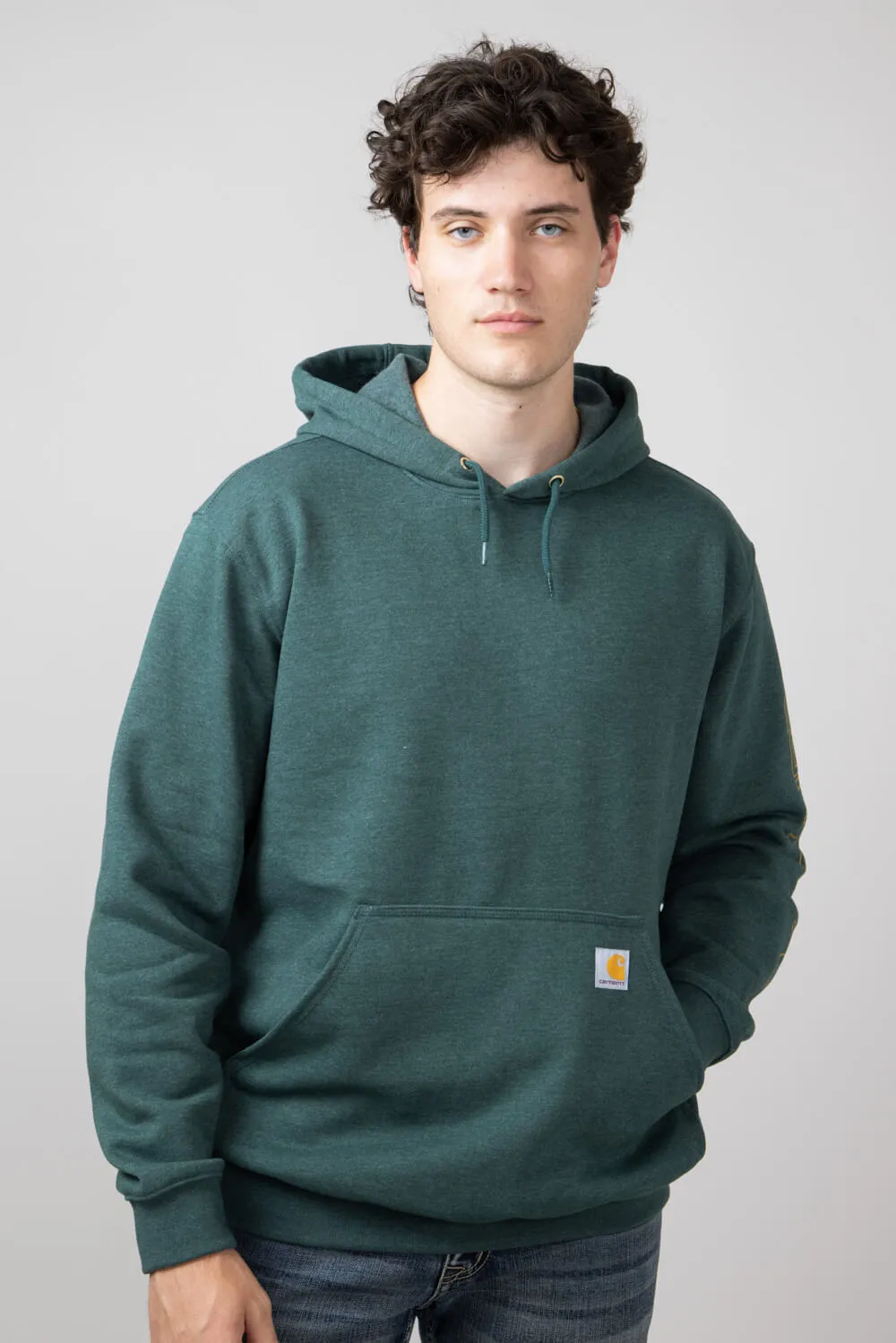 Carhartt Loose Midweight Logo Sleeve Graphic Sweatshirt for Men in Frosted Balsam Heath | K288-GIO-BALSAM sold by Glik’s product image thumbnail 5