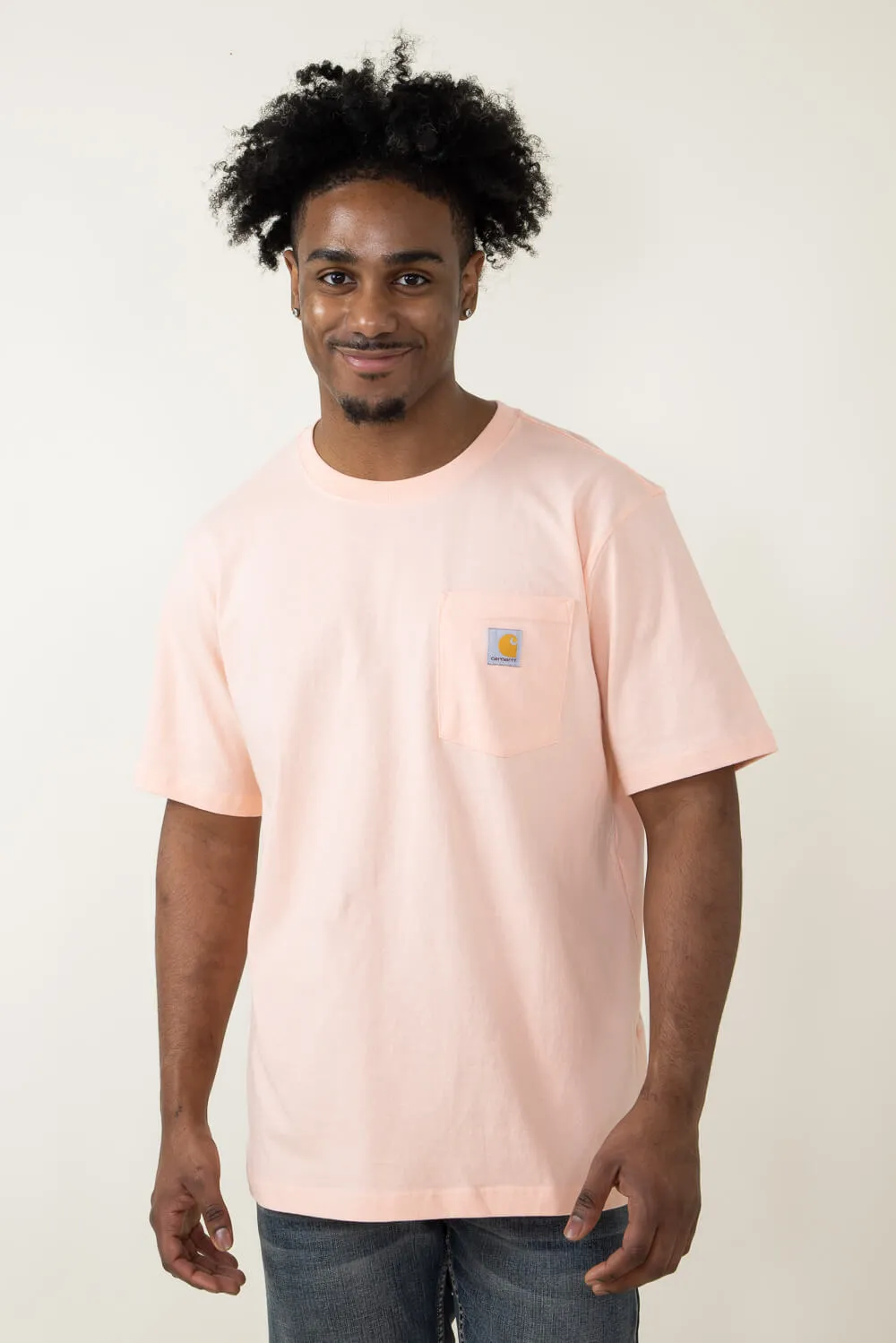 Carhartt Relaxed Fit Heavyweight Pocket C Graphic T-Shirt for Men in Peach Orange | 106149-Q74-TROPICALPEACH sold by Glik’s product image thumbnail 2