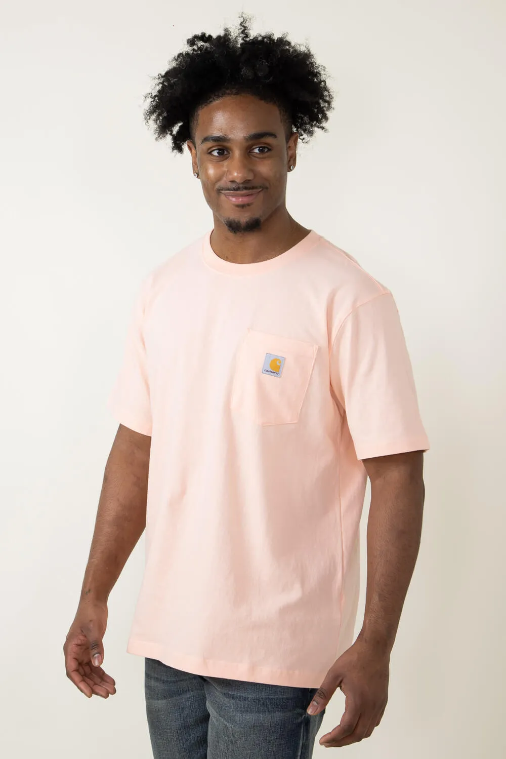 Carhartt Relaxed Fit Heavyweight Pocket C Graphic T-Shirt for Men in Peach Orange | 106149-Q74-TROPICALPEACH sold by Glik’s product image thumbnail 5