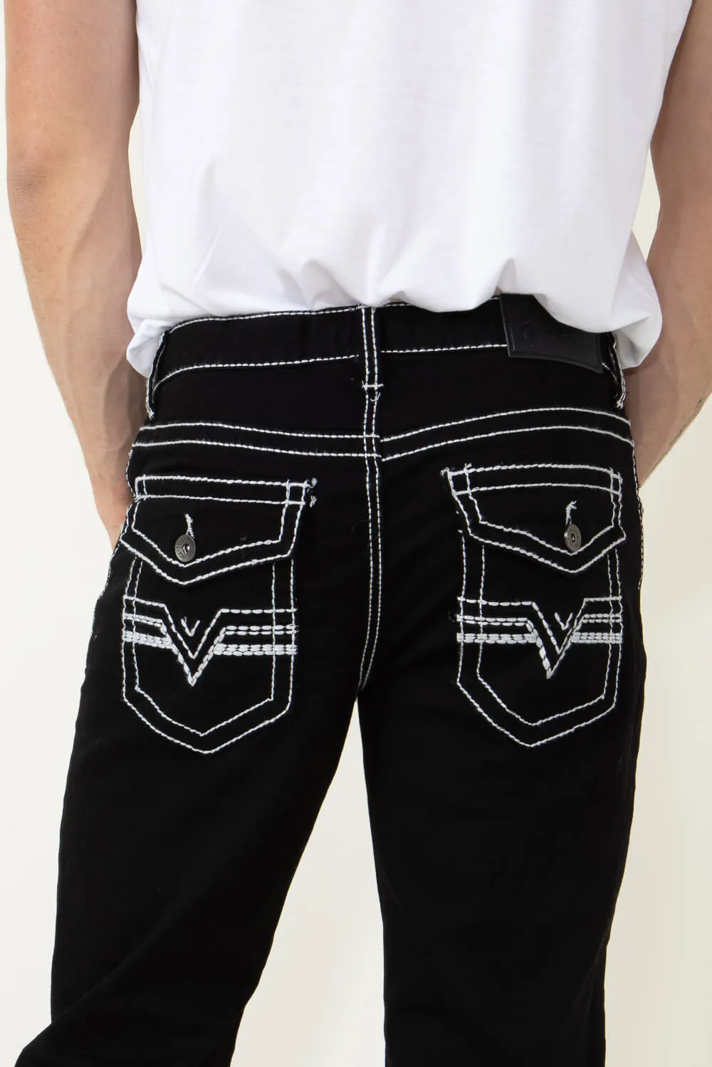 True Luck Blake Bootcut Jeans for Men in Black | TL16350002-BLACK sold by Glik’s product image thumbnail 5