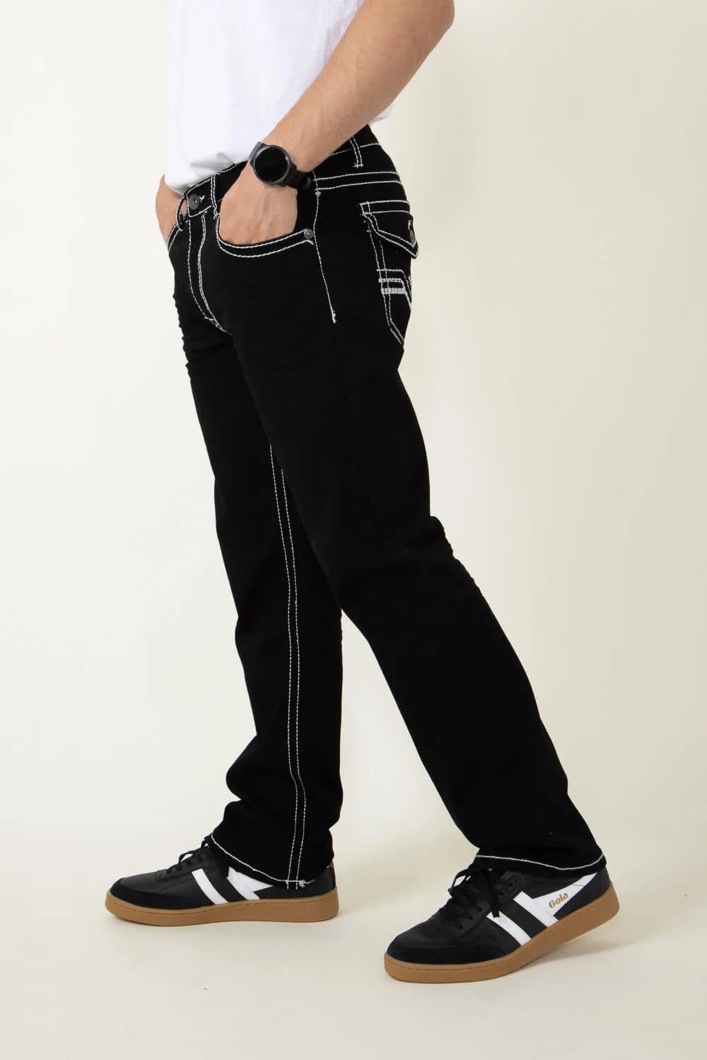 True Luck Blake Bootcut Jeans for Men in Black | TL16350002-BLACK sold by Glik’s product image thumbnail 4