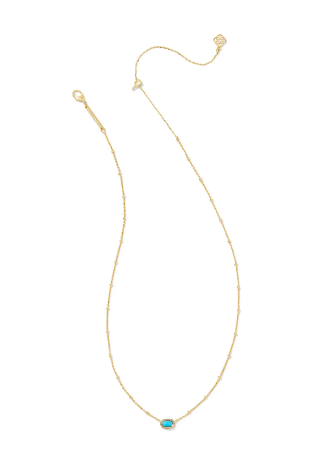 Kendra Scott Mini Elisa Gold Satellite Short Pendant Necklace in Turquoise Magnesite | 9608861352 sold by Glik’s