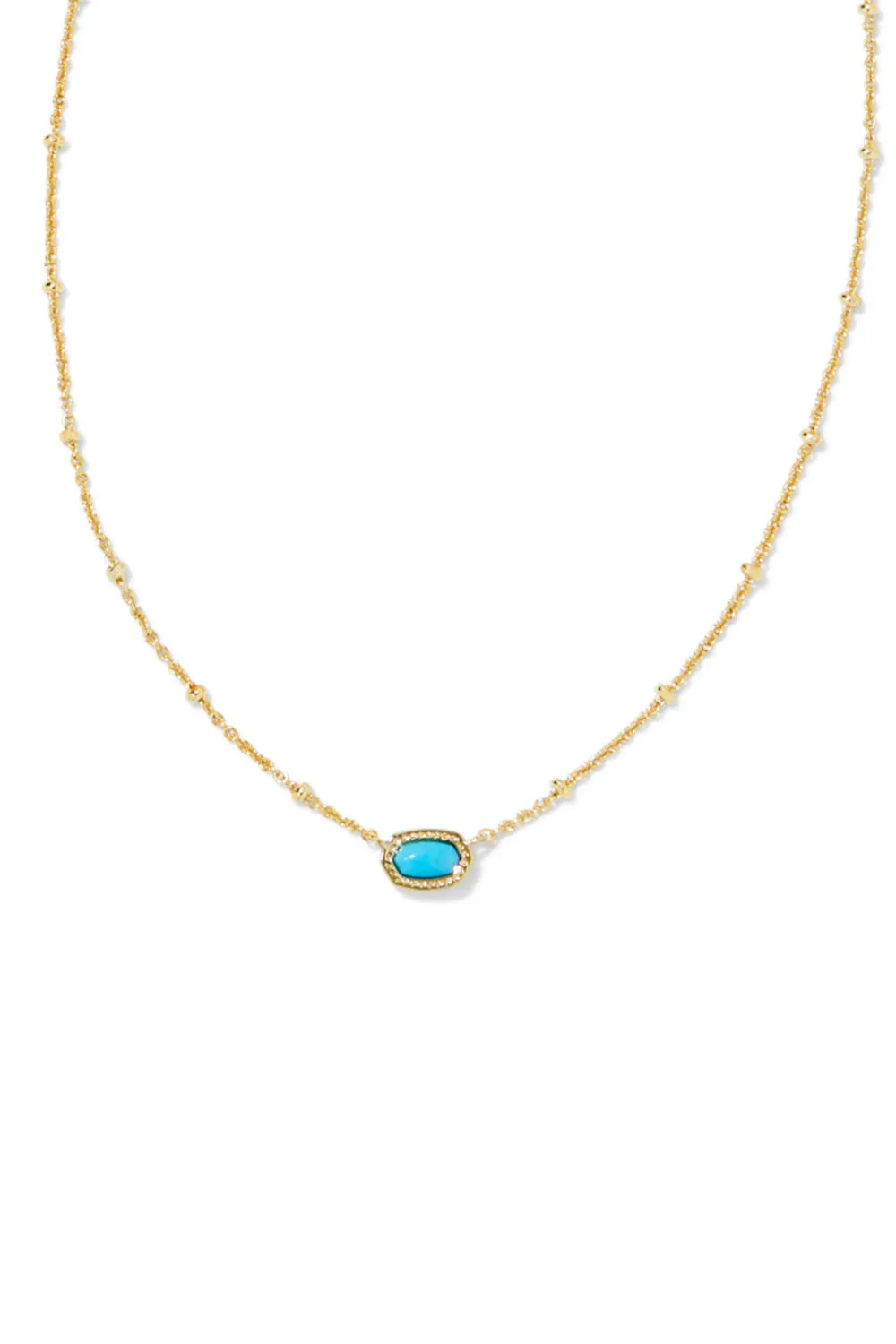 Kendra Scott Mini Elisa Gold Satellite Short Pendant Necklace in Turquoise Magnesite | 9608861352 sold by Glik’s product image thumbnail 2
