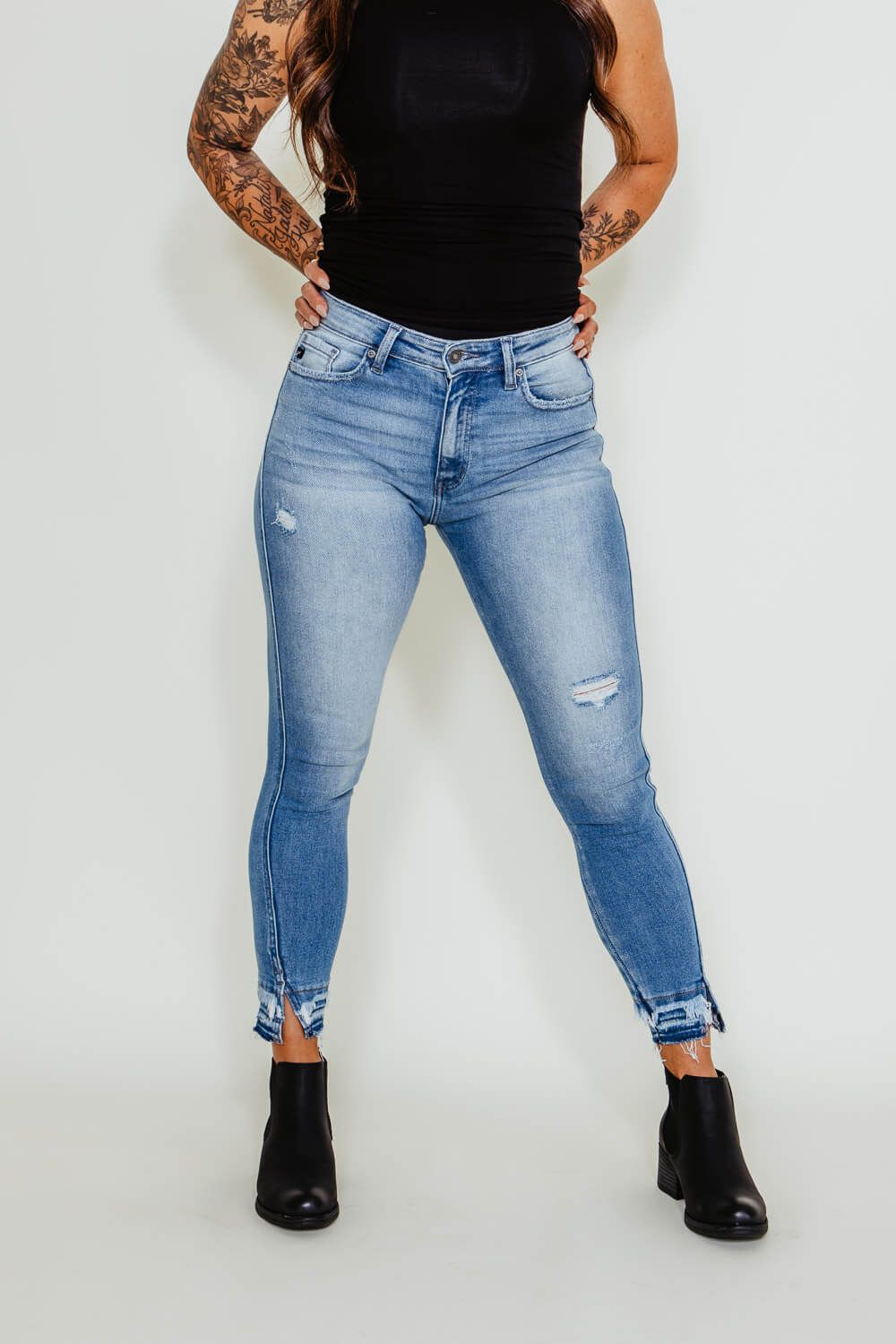 KanCan High Rise Frayed Hem Skinny Jeans for Women | KC9257M sold by Glik’s