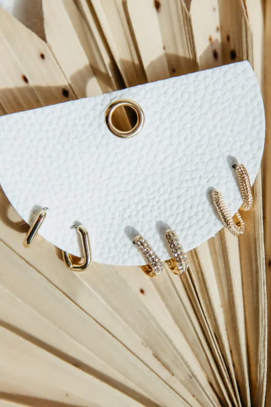 Three Oval Gold Hoop Shape Earrings | OED061 GDCRY sold by Glik’s